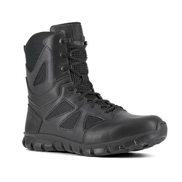 Imagem de Reebok Bota tática masculina Rb8805 Sublite Cushion Soft Toe 20.3 cm com zíper lateral preta militar, Preto, 9 Wide
