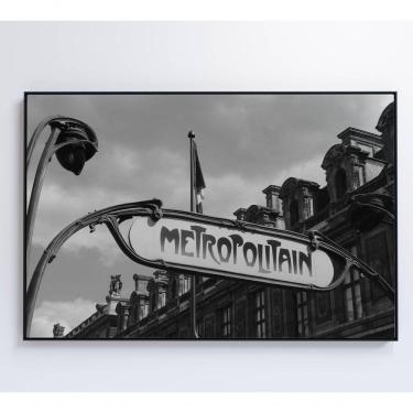 Imagem de Quadro Metro Paris 60x40 Cm Adesivo Fotográfico