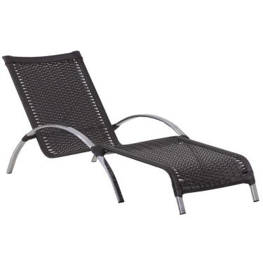 Imagem de Espreguiçadeira Em Alumínio E Fibra Sintética - Trama Tabaco