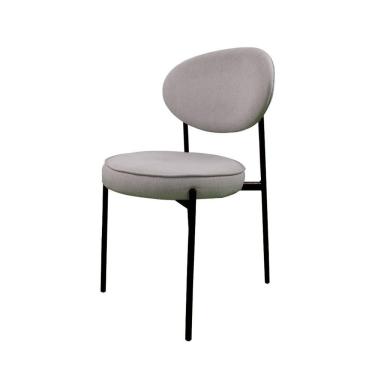 Imagem de Cadeira Milano Aço Preto - Linho Cinza