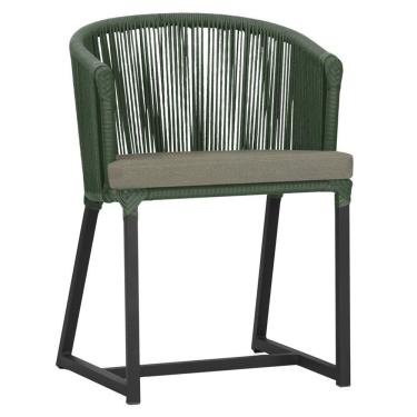 Imagem de Cadeira De Jantar Noronha Alumínio Preta E8 Trama Original Verde