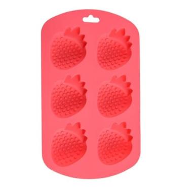 Imagem de Moldes de silicone em forma de fruta, molde de silicone limão 3D para doces, chocolate, fondant, decoração de bolo, suprimentos de panificação (vermelho)