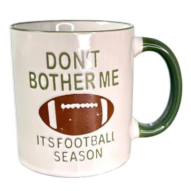 Imagem de Caneca de café de cerâmica de futebol de 540 ml, caneca de chá "Don't Bother Me It's Football Season", presente para homens, lavável na lava-louças e no micro-ondas