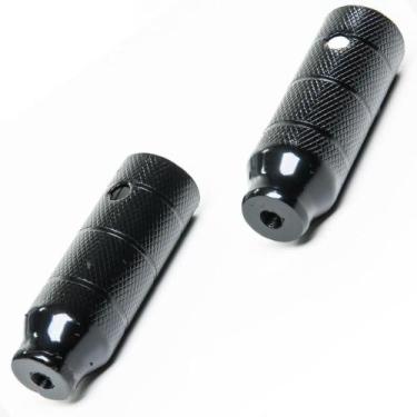 Imagem de Pedaleira Trolha Xadrez Aço Pedana Apoio Preto 11cm para Eixo com Rosc