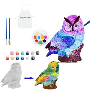 Imagem de WTOPAVTN Kit de pintura faça você mesmo, kit de pintura para crianças de 8 a 12 anos, materiais de arte, aniversário, Páscoa, presente de feriado (corujas)