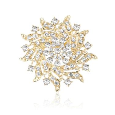 Imagem de Broche de strass joias de strass broche de cristal broches e alfinetes para mulheres xaile presentes de Natal, Large, Zinco, Sem Pedra Preciosa