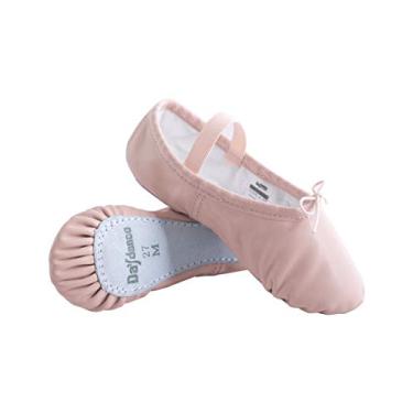Imagem de Daydance Sapatilhas de bailarina com fita para meninas e mulheres com biqueira, rosa, 40
