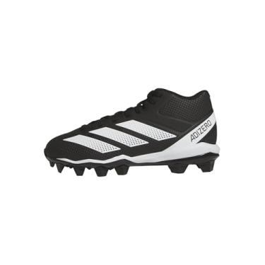 Imagem de adidas Tênis infantil de futebol americano Adizero Impact.2 moldado, Preto/branco/preto, 10 Toddler