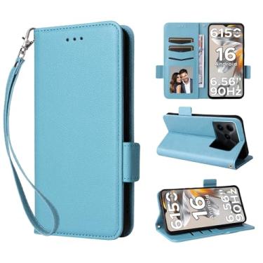 Imagem de KONXISA Capa carteira para DOOGEE Note 56, capa PU com suporte para cartão, capa protetora flip para DOOGEE Note 56 com função de suporte, fecho magnético lateral, proteção contra quedas, proteção