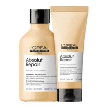 Imagem de Kit Loréal Absolut Repair Gold Quinoa Shampoo+ Condic pq - L'Oreál Pro