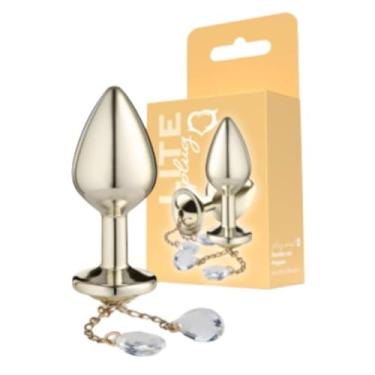 Imagem de Plug Anal Com Pingente Tamanho M Plug Anal Metalizado Anatômico Higiênico Leve 269