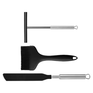 Imagem de Espátula de crepe, ferramenta para espalhar panquecas com escova de óleo, ferramentas de cozimento de grau alimentício para preparação de refeições em casa fritura diária iniciantes padaria hambúrguer