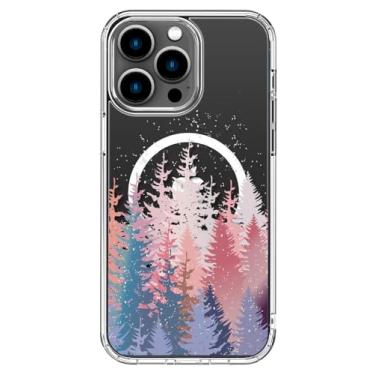 Imagem de ICEDIO Capa para iPhone 16 Pro com protetor de tela - compatível com carregamento sem fio, proteção aprimorada para câmera, capa transparente com design floral moderno para mulheres - árvores fofas