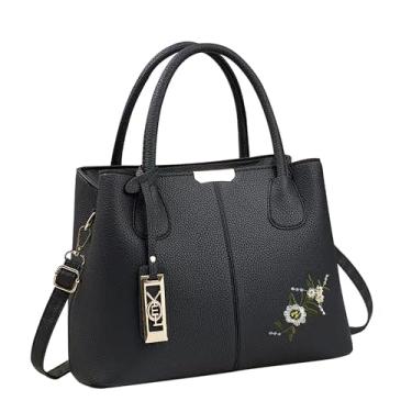 Imagem de Bolsas femininas - Grande Capacidade, Alça de Mão e Ombro, Prática para Dia a Dia (Preto)