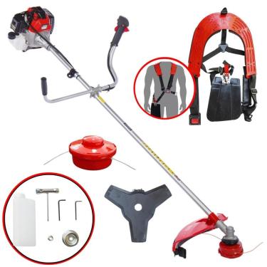 Imagem de Roçadeira Multifuncional Toyama RT52-L Motor 2 Tempos 52cc 10.000rpm 2HP de Potência Cortador de Grama Com Cabeçote de Nylon + Lâmina 3 Pontas