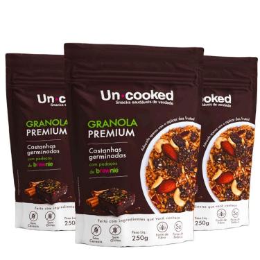 Imagem de Kit 3X Granola Uncooked Castanhas Germinadas Brawnie 250G