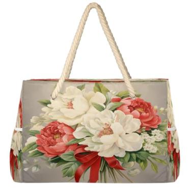 Imagem de hongjinglin Bolsa de praia grande, leve, dobrável, amor, autismo, colorida, bolsa de ombro para piscina, Cor 20, Large