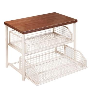 Imagem de SiaBiced Organizador de Café, Prateleira Organizadora de para Café, Ideal para Despensa, Branco