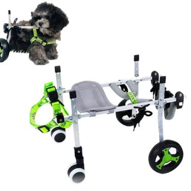 Imagem de HGTRH Cadeira de rodas para cães grandes, carrinho de mobilidade ajustável para animais de estimação com pneus de PVC e estrutura de alumínio leve, suporte de perna traseira para reabilitação de cães