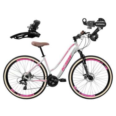 Imagem de Bicicleta Retro Feminina 29 KSW Sunny 21V Shimano F. Disco, Branco, Ro