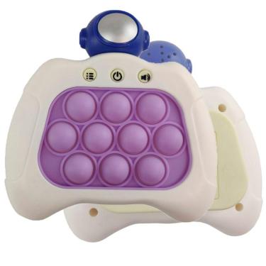 Imagem de Pop It Mini Game Astronauta 4 Modos Fidget Sensorial Interativo Luz Som Anti Estresse Ansiedade Relaxante Jogo Criança