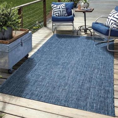 Imagem de Tapete para ambientes externos 3x5 cinza à prova d'água, tapete externo para deck ou pátio, 20 x 25 cm, tapetes misturados para uso ao ar livre, varanda frontal com suporte de borracha, tapete lavável