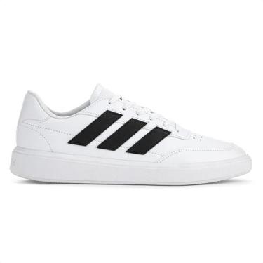 Imagem de Tênis Adidas Courtblock Branco e Preto - Masculino , 44, Branco