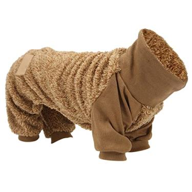 Imagem de Generic Inverno Quente Roupas para Cães Suéteres de Cachorro Alta Pescoço Pet Roupas de Clima Frio para Cães Gatos Macacão de Pelúcia para Atividades Ao Ar Livre de Inverno (L)