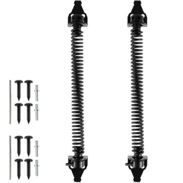 Imagem de Mola de portão de cerca de 20 cm, fecho automático de porta resistente com autofechamento, ajustável e à prova de ferrugem para cerca de madeira e vinil