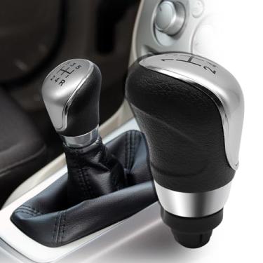Imagem de ramuel Compatível com Ford Fiesta MK7, Focus MK2 FL, Focus MK3, C-Max, S-Max, Mondeo MK4, Kuga Automotive 5 velocidades, alavanca de câmbio (prata)