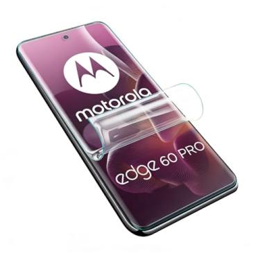 Imagem de LXEEOLX [Pacote com 2 protetores de tela de hidrogel para Motorola Edge 60 Pro, protetor de tela de TPU flexível não quebrável de alta sensibilidade [sem bolhas] (vidro não temperado)