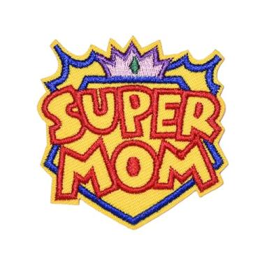 Imagem de Ruoming 1 PÇ Emblema bordado de frase com aplique de crachá de ferro na costura (5,6 x 5,7 cm)