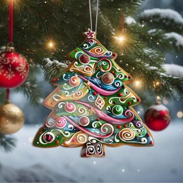 Imagem de Enfeites de Natal, árvore de cristal, enfeites de árvore de Natal feitos à mão, decoração de carro e casa - presentes de Natal, decoração de artesanato em acrílico, ideias de troca de presentes para