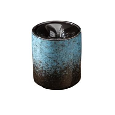 Imagem de Cinzeiro Cinzeiro doméstico com tampa azul degradê, à prova de vento, estilo chinês, em formato funil, para escritório