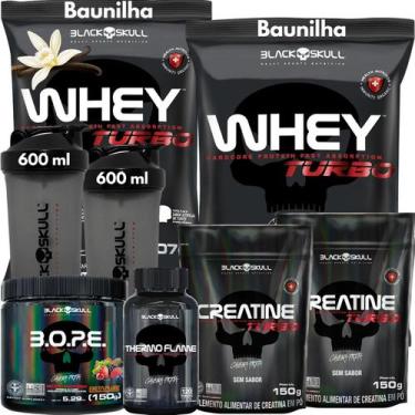 Imagem de Kit 2x Whey Turbo + 2x Creatina 150g + Pré-Treino BOPE 150g + Thermo F