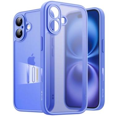 Imagem de JETech Capa Matte para iPhone 16 6,1 Polegadas com Botão de Controle de Câmera, Case Proteção Contra Quedas de Nível Militar à Prova de Choque, Capinha Traseira Translúcida Fosca (Ultramarino)