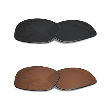 Imagem de SmartVLT Lentes de reposição masculinas para óculos de sol Oakley Jawbone/Racing Jacket - Mais opções, Stealth preto e marrom âmbar, Tamanho �nico