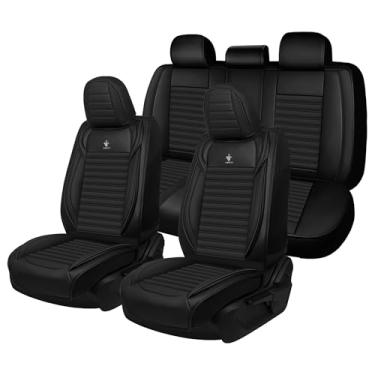 Imagem de HYTLP Capa de assento de carro adequada para Toyota Camry 2000-2026, cobertura total, protetor de assento de carro de couro sintético, moderno, antiderrapante, impermeável, fácil de instalar