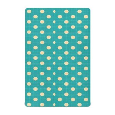 Imagem de STAYTOP Lençóis de berço padrão de bolinhas brancas com fundo azul para meninos e meninas, dia da independência, 99 x 27 cm, macio e respirável para berço