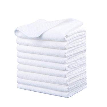 Imagem de Panos de prato de microfibra KinHwa, super absorventes, pano de lavagem, para lavar louças, pano de limpeza de secagem rápida com lado de esfregão, Whitex9, 12inchx12 Inch