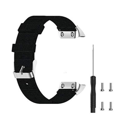 Imagem de HUABAO Pulseira de substituição compatível com Garmin Forerunner 30/Forerunner 35, pulseira esportiva de tecido de nylon ajustável para Garmin Forerunner 30/Forerunner 35