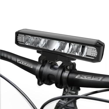 Imagem de UPPEL Luzes de bicicleta, luz de bicicleta super brilhante de 8000 mAh, 2600 lúmens, 5 LEDs, farol de bicicleta recarregável - impermeável, 4 modos, função de banco de energia para andar à noite