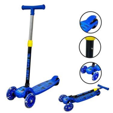 Imagem de Patinete Infantil 3 Rodas em Pvc Freio Dobrável Masculino Feminino Men