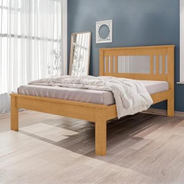 Imagem de Cama de Casal Modelo Sophia Naturalle e Off White com cabeceira em MDF