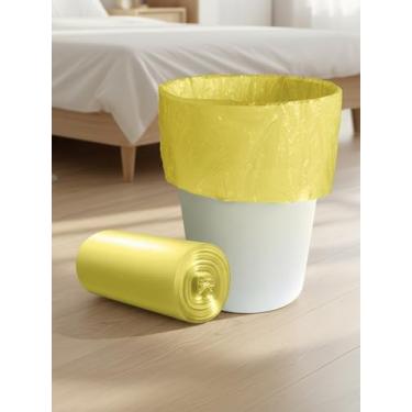 Imagem de Sacos de lixo, sacos de lixo de 4 galões, cesto de lixo para banheiro, quarto, escritório, cozinha, 30 unidades, sacos descartáveis amarelos