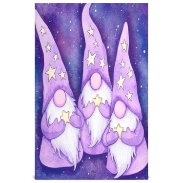 Imagem de Joisal Toalha de mão de chá bonito gnomos roxos estrelas conjunto de toalhas de prato noturno decoração de cozinha pano de limpeza absorvente secagem rápida 45 x 71 cm, 1 pacote