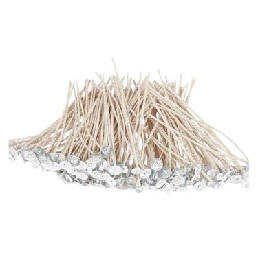 Imagem de Kit 100un Pavio Eco de Algodão Natural 15cm 1,5mm Fino para Velas Artesanais