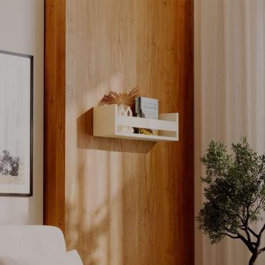 Imagem de Prateleira Porta Livro Bege Claro 50 x 12cm Suporte Invisivel
