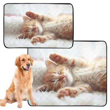 Imagem de Almofadas de xixi laváveis para animais de estimação, à prova d'água, tapete de cercadinho para cães, gatinho fofo, tapete para animais de estimação, reutilizável, absorvente, almofadas de treinamento