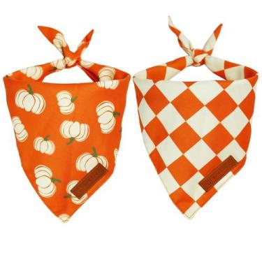 Imagem de Pacote de 2 bandanas para cães Releaf Thanksgiving Fall para cães GG -